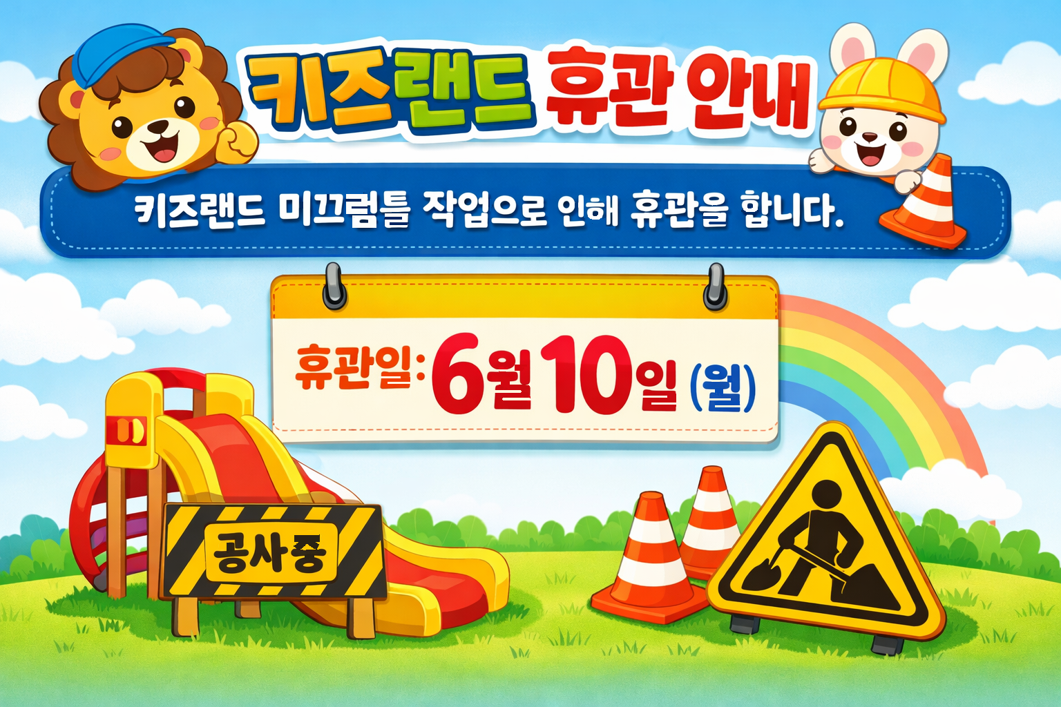 키즈랜드 임시 휴관 안내[2026. 6. 10.(수)] 이미지1
