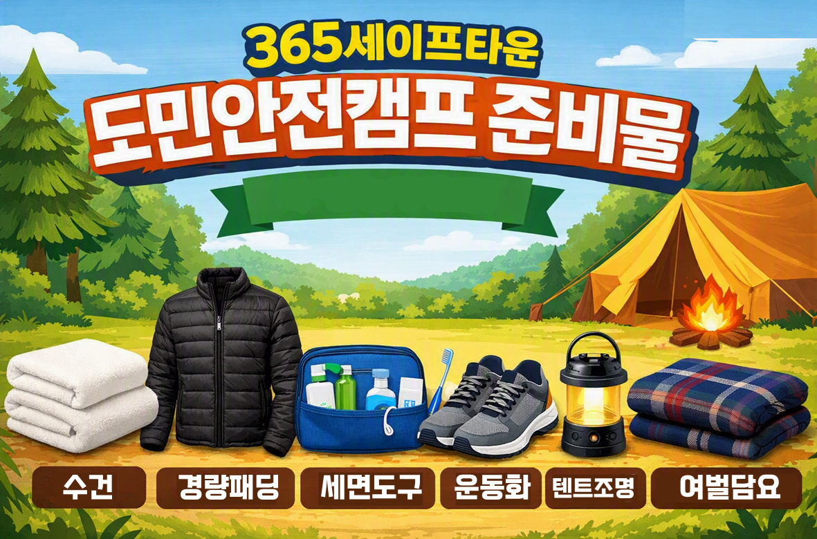 365세이프타운 도민 안전캠프 일정표 및 준비물 안내 이미지1
