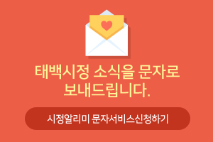 태백시정 소식을 문자로
보내드립니다.
시정알리미 문자서비스신청하기
