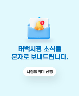 태백시정 소식을 문자로
보내드립니다.
시정알리미 신청